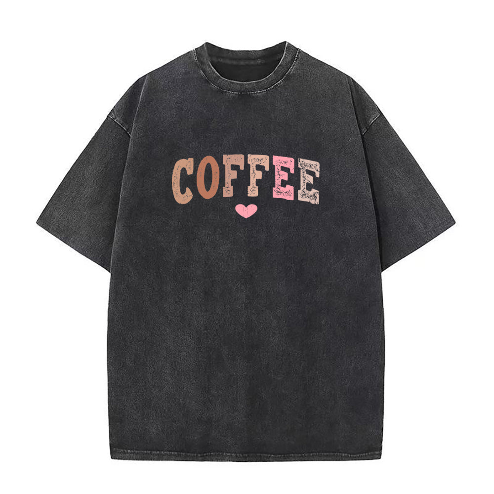 コーヒーハートユニセックスTシャツ