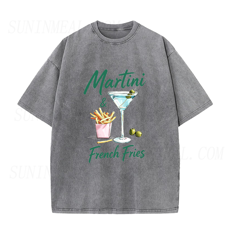 Martini and French Fries Unisex Tee