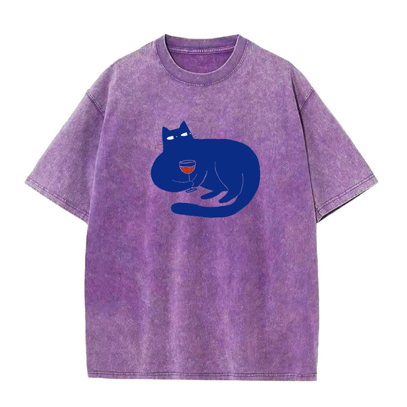cat wine Unisex Tee