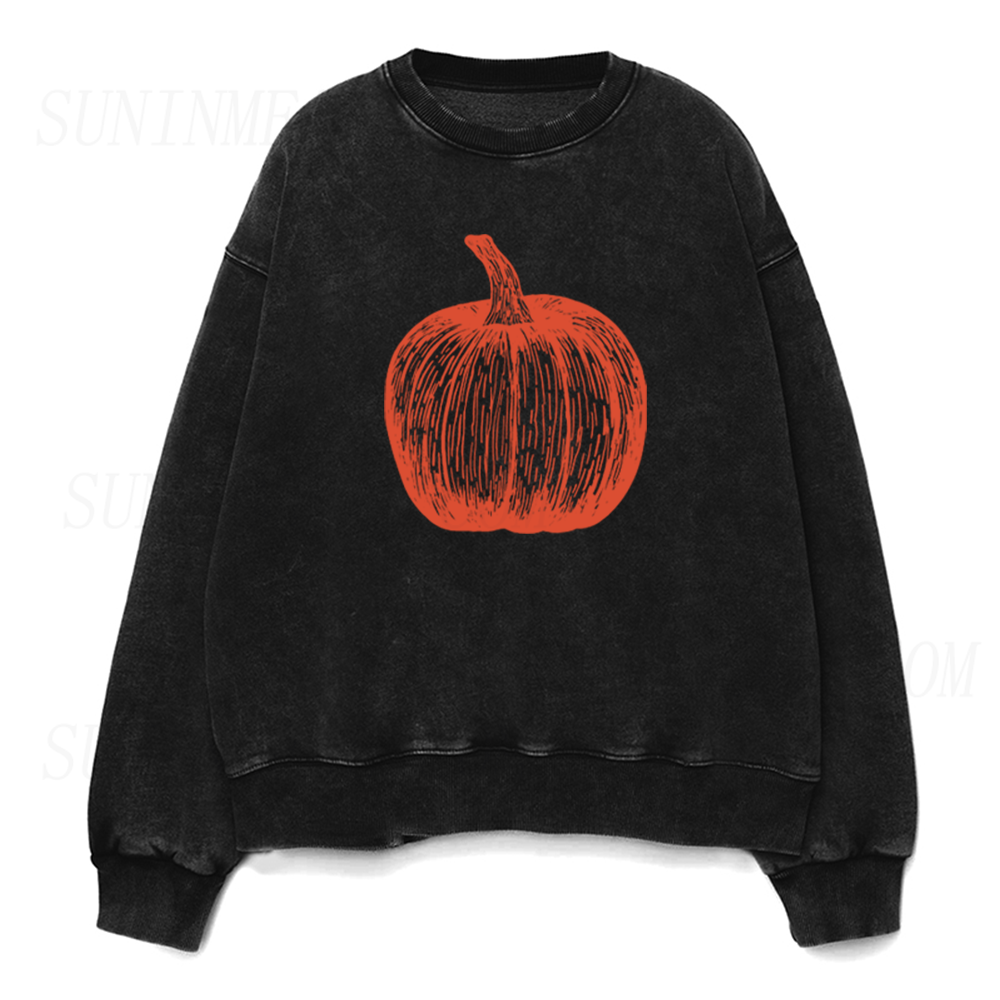 Vintage Line Art Pumpkin Unisex Crewneck Sweatshirt
