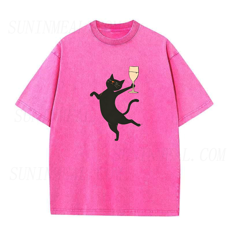 Black Cat Wine Unisex Tee