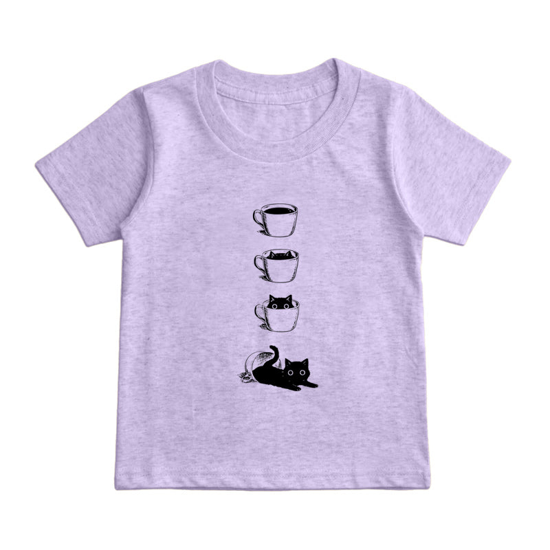 Coffee Cat  Kids T-Shirt