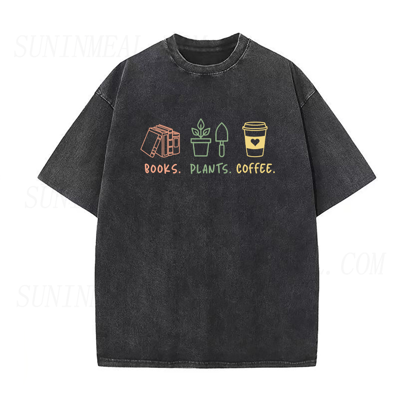 Plants Books Coffee Unisex Tee