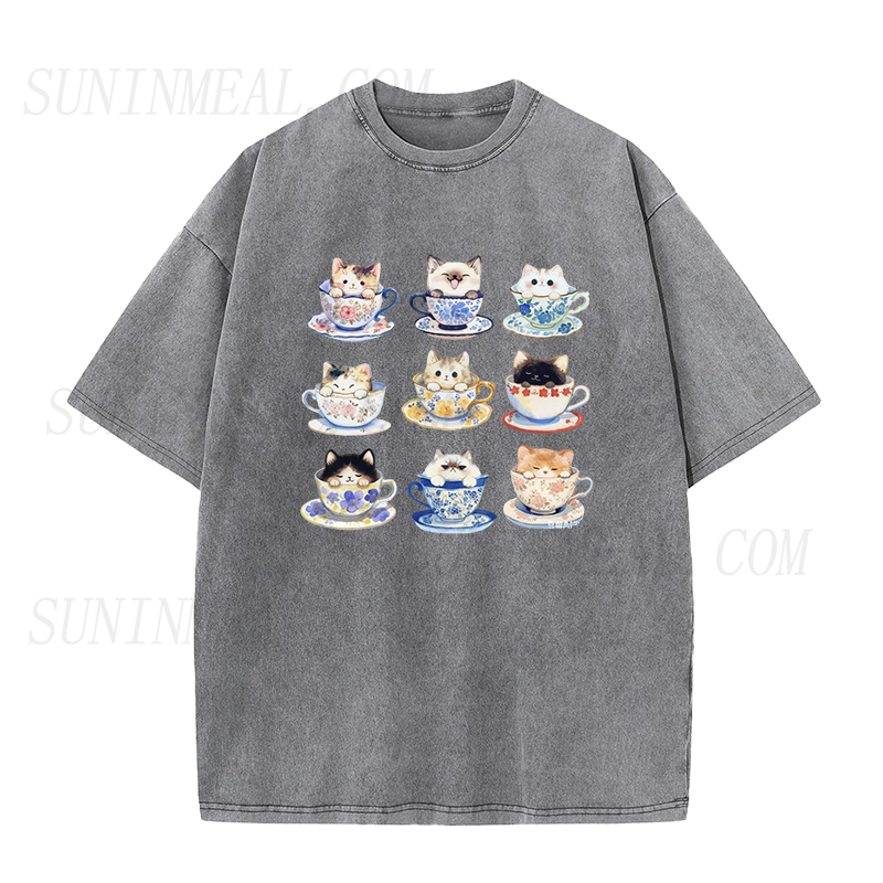 Funny Kitten Teacups Unisex Tee