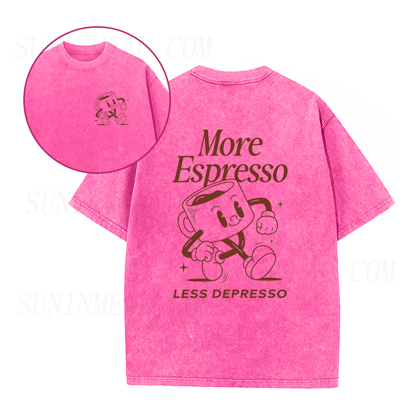 More Espresso Less Depresso Cute Coffee Unisex Tee