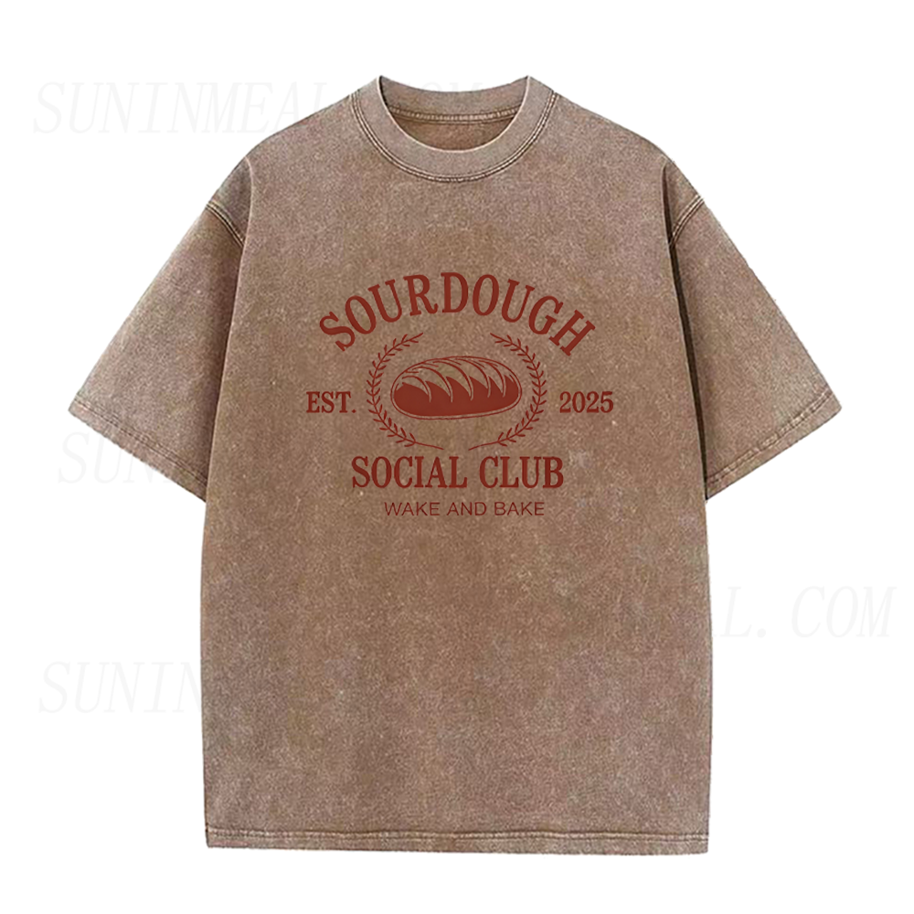 Sourdough Social Club Wake And Bake Retro Graphic Unisex Tee