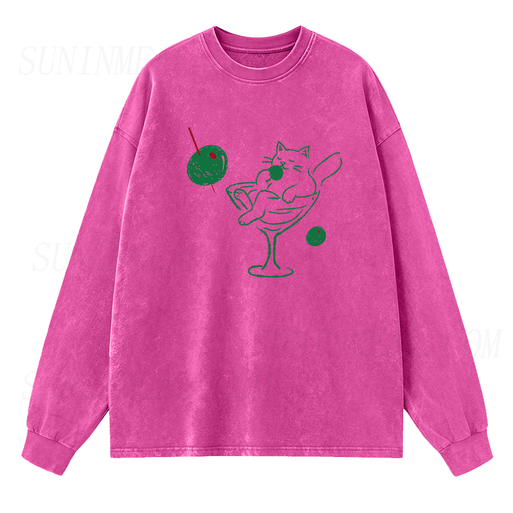 Cats and Martinis Long Sleeve Unisex Tee