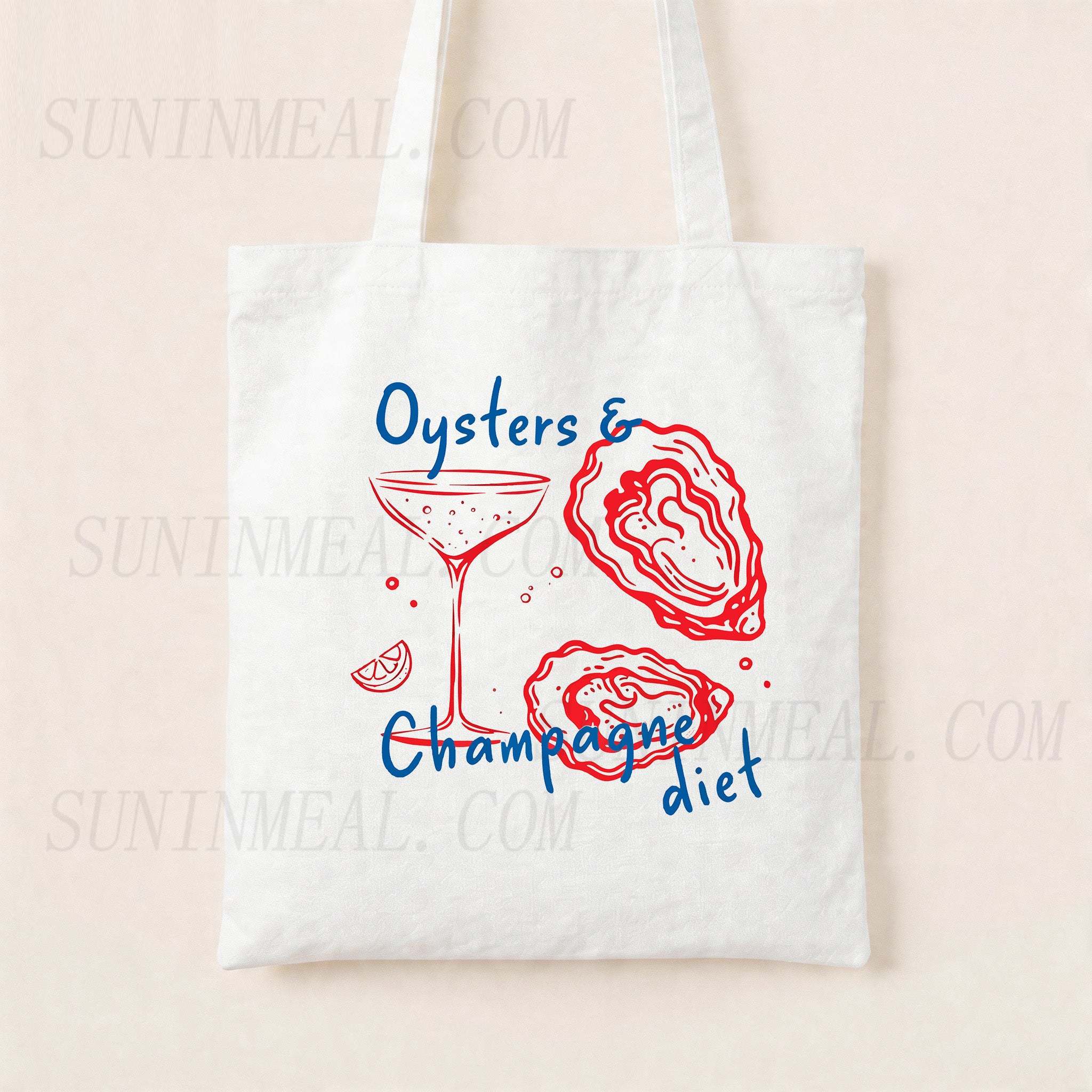 Oysters and Champagne Canvas Tote Bag