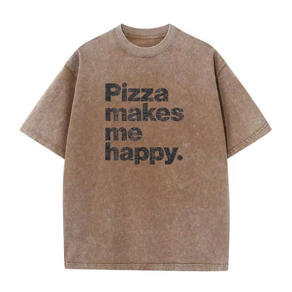 ピザは私を幸せにするユニセックスTシャツ