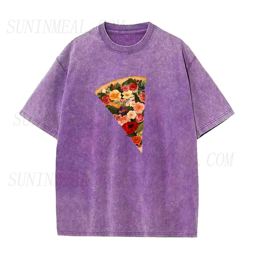 Flowers Pizza Funny Graphic Tee - Pizza Lover Gift Shirt | SUN IN MEAL