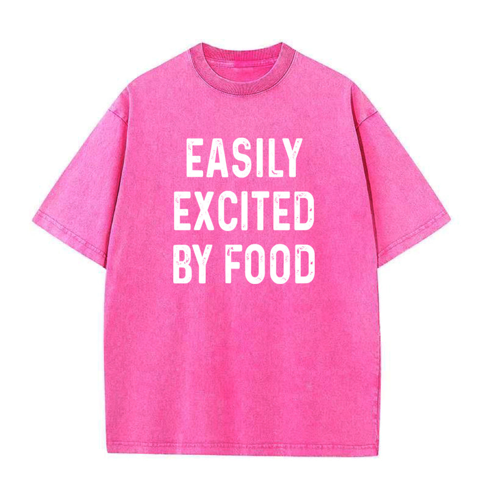 食べ物に興奮しやすいユニセックスTシャツ