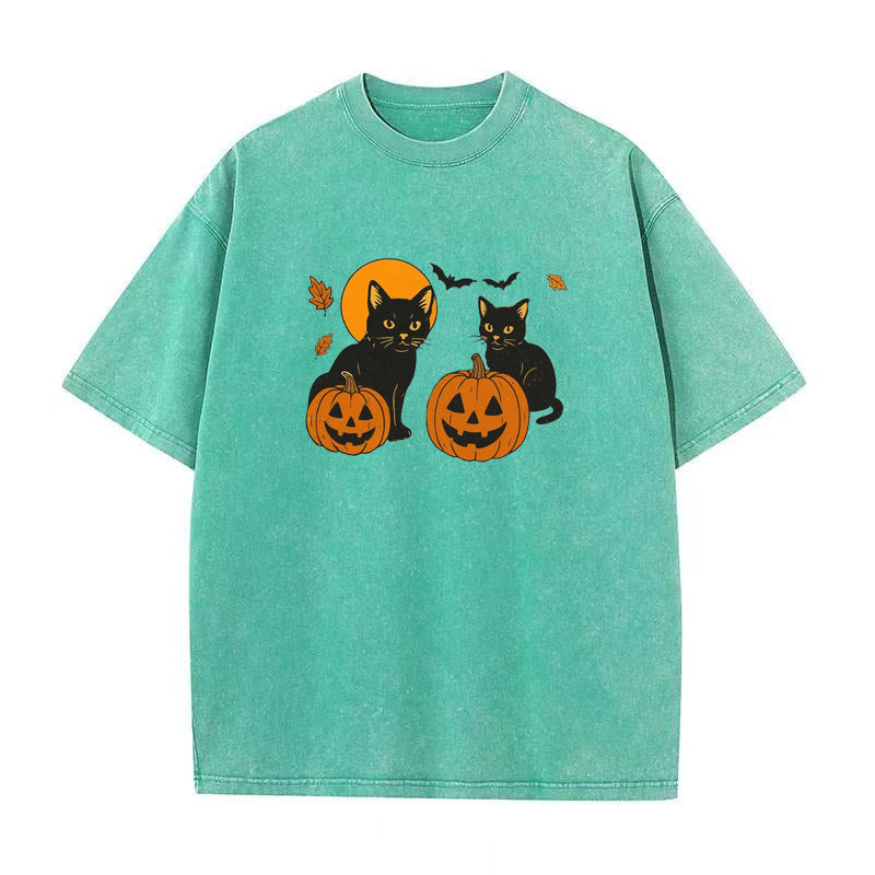 Black Cat Pumpkin Unisex Tee