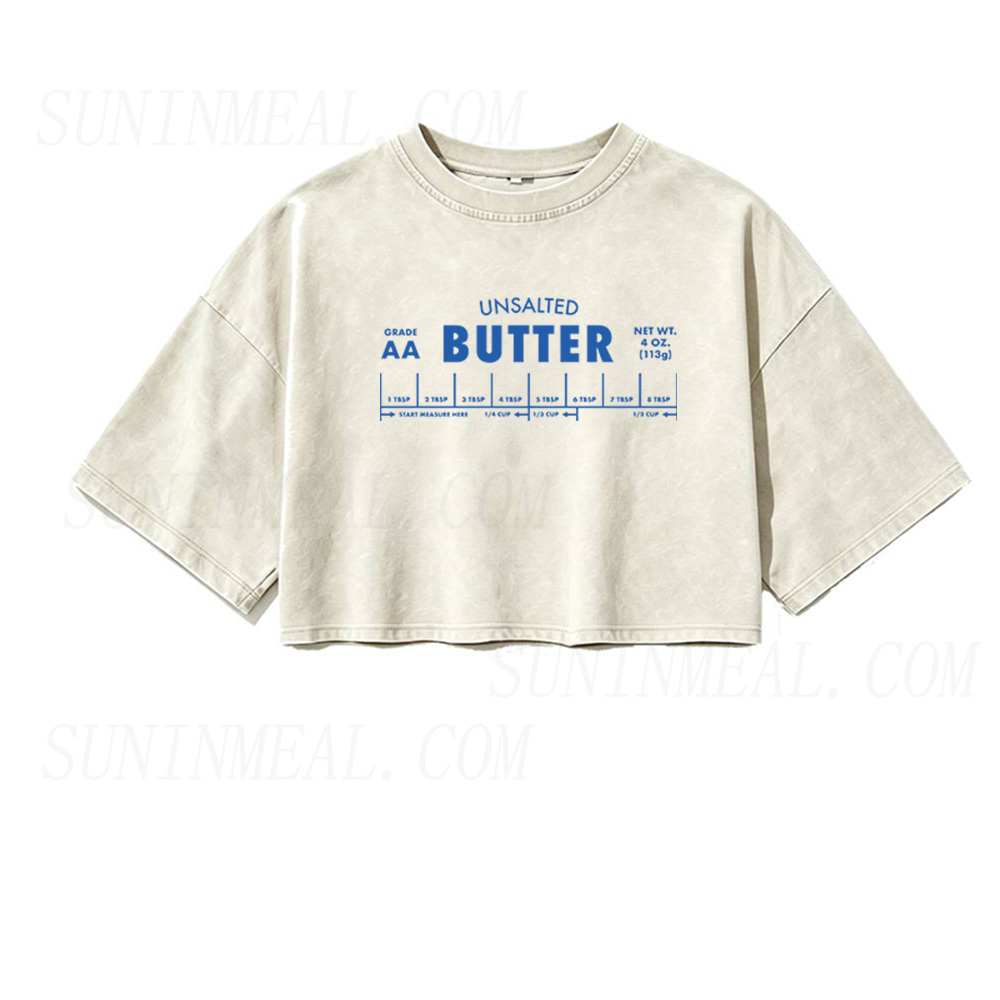 Unsalted Butter Oversized Crop Tee