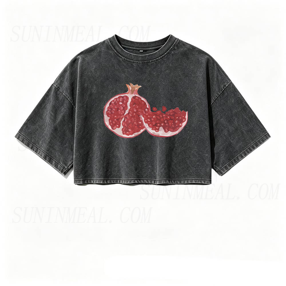Pomegranate Oversized Crop Tee