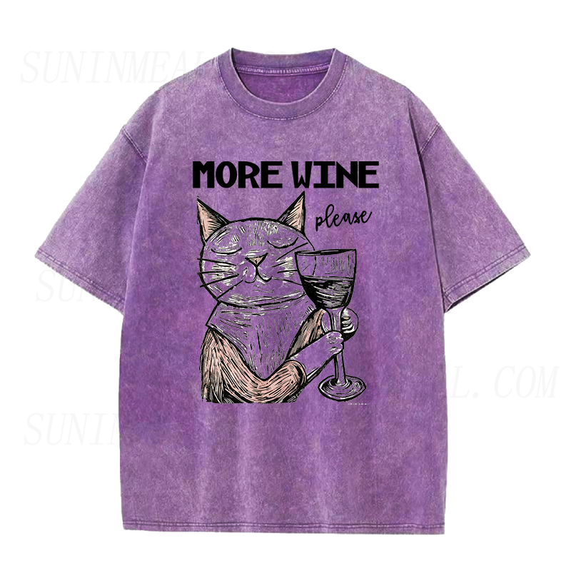 More Wine Please Cat Unisex Tee