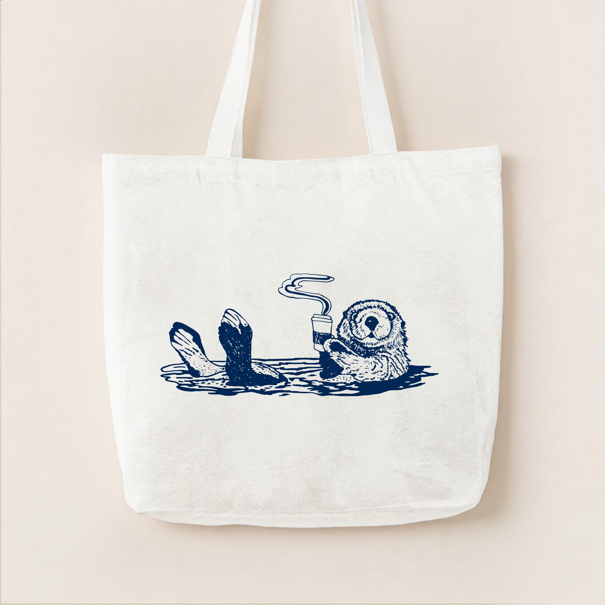 Coffee Swimming Canvas Tote Bag