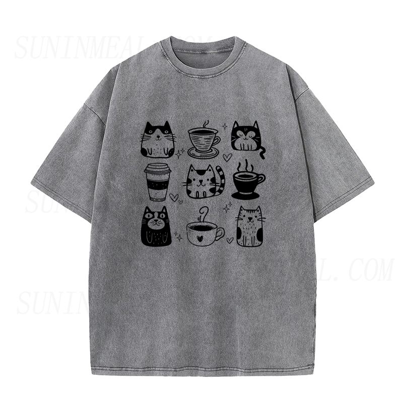 Cats and Coffee Unisex Tee