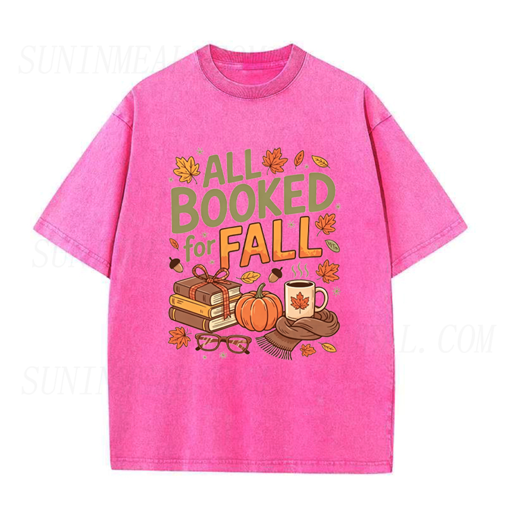 All Booked For Fall Autumn Book Pumpkin Coffee Unisex Tee