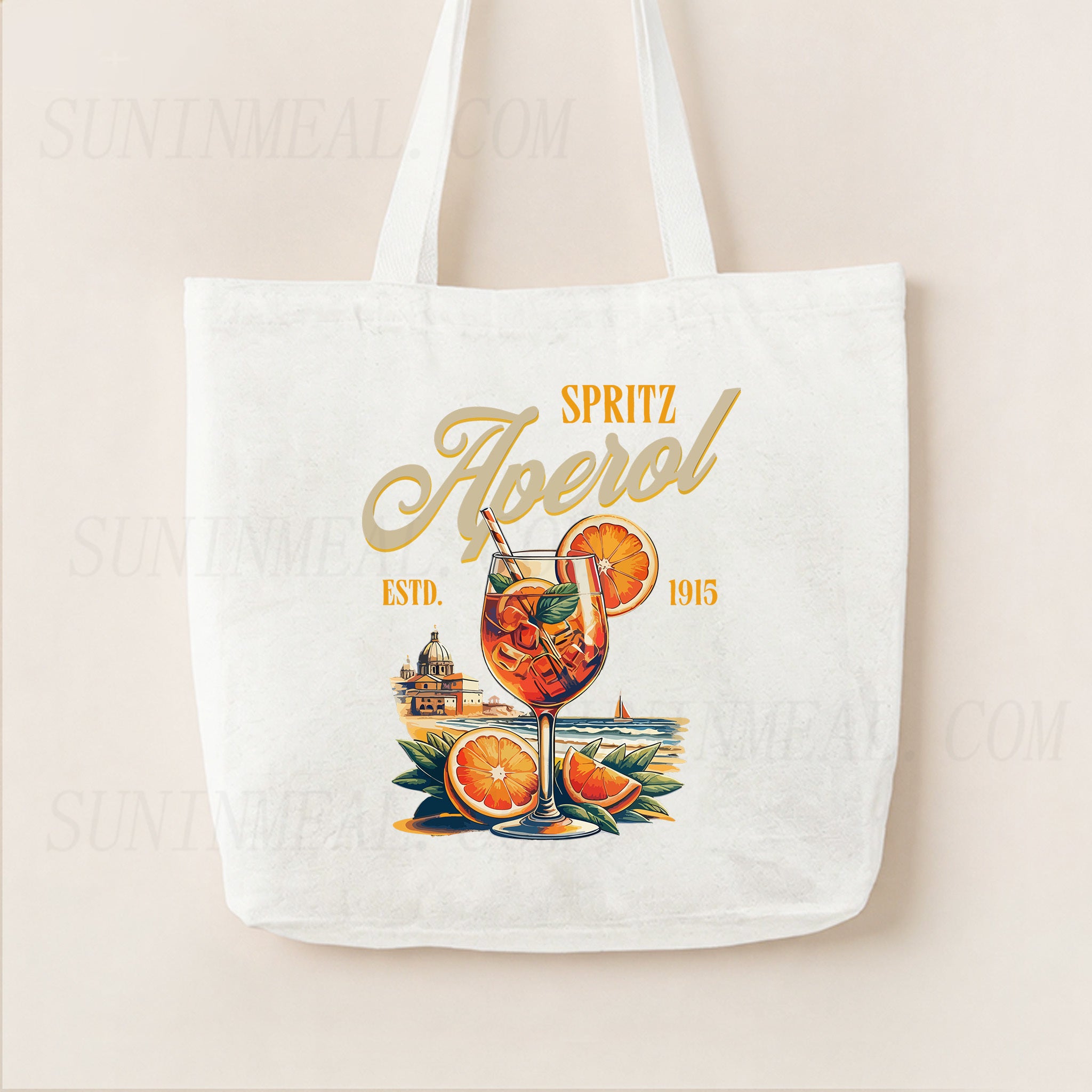 Aperol Cocktail Italian Spritz Canvas Tote Bag