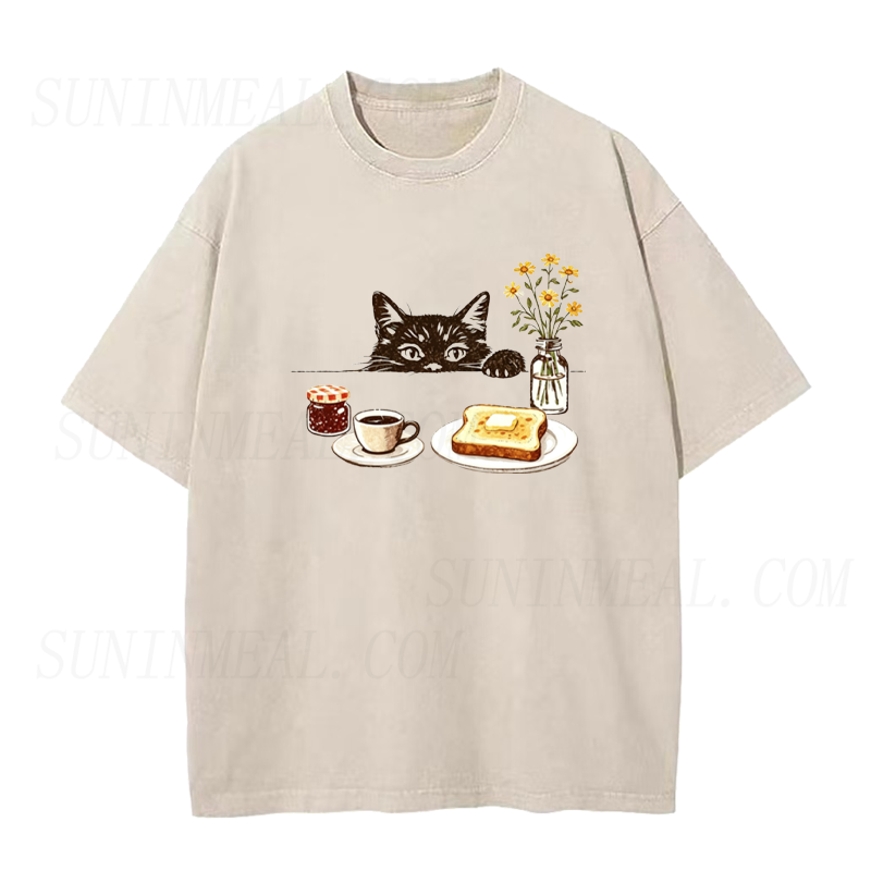 Breakfast Cat Unisex Tee