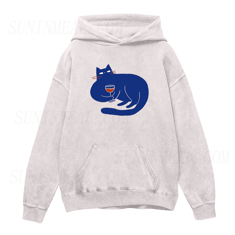 cat wine Unisex Hoodie
