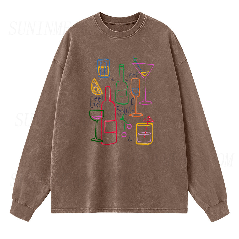 Cheers,Salute,Santé Long Sleeve Unisex Tee
