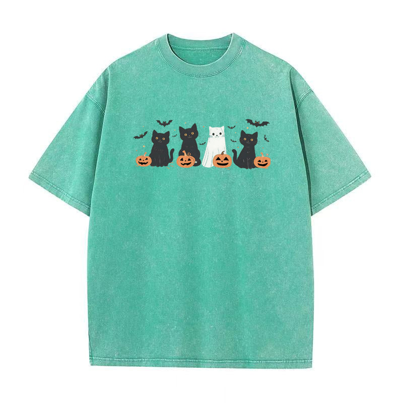 Halloween Ghost Cat Unisex Tee