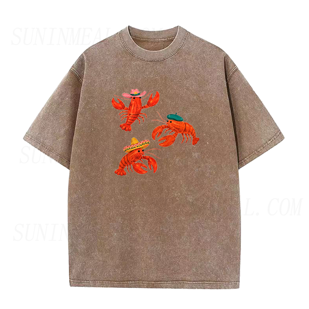 Lobsters in Hats Unisex Tee