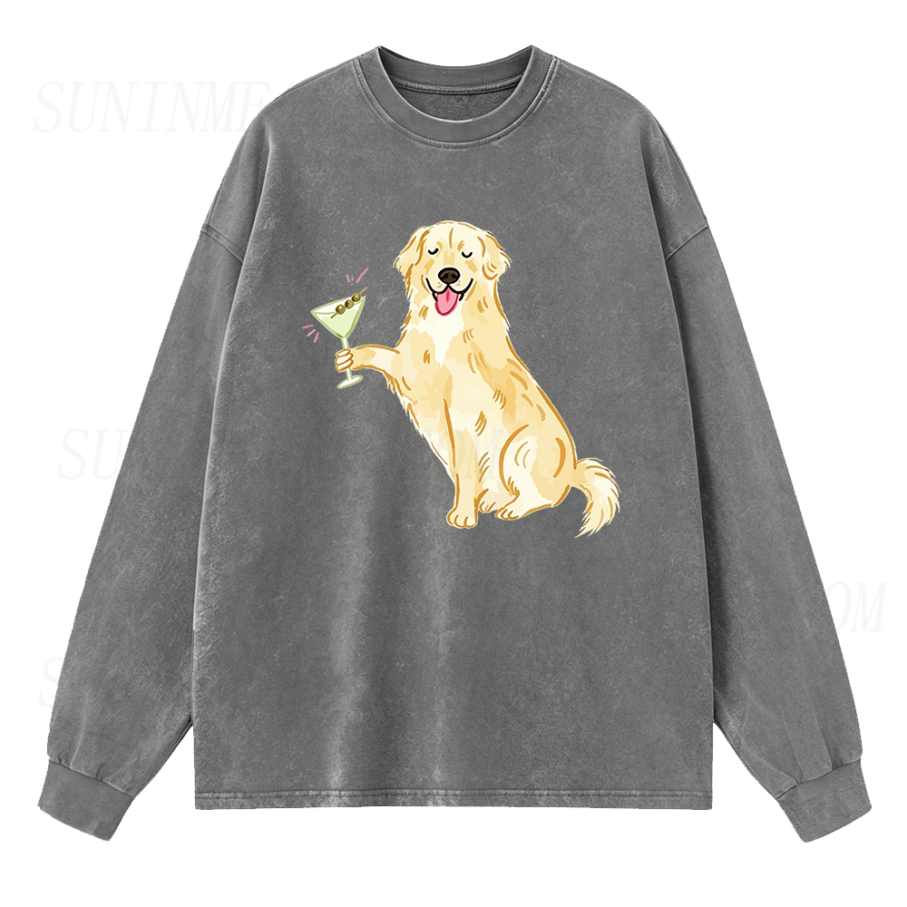 Golden Retriever Martini Long Sleeve Unisex Tee