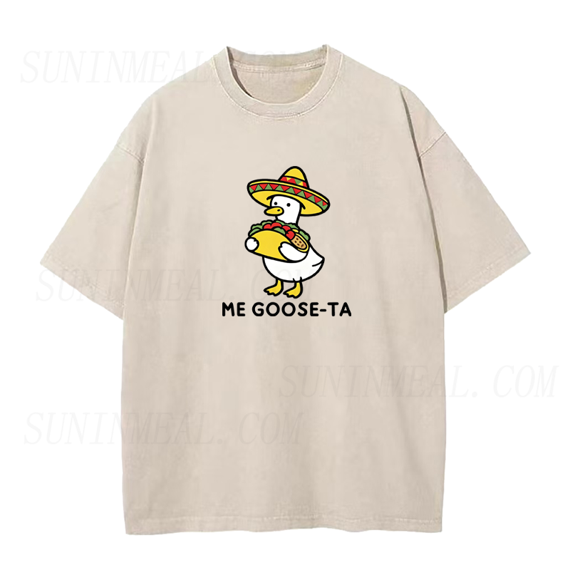 Goose with Sombrero Holding A Taco Unisex Tee