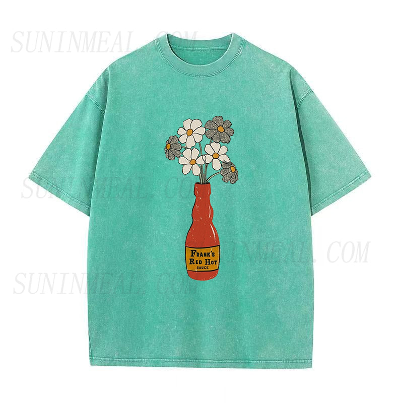 Hot Sauce Vase with Flowers Unisex Tee