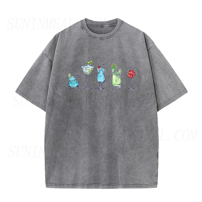 Vintage Cocktail Print Unisex Tee