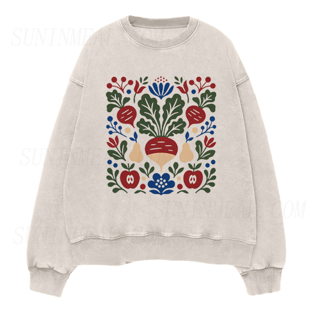 Vintage Beet Pear Apple Unisex Crewneck Sweatshirt