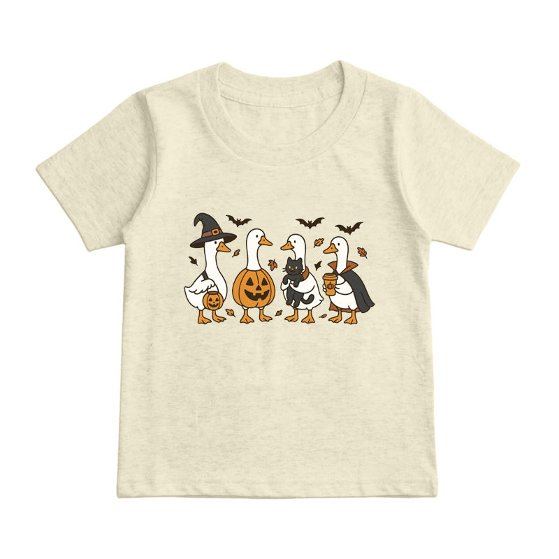 Halloween Ghost Silly Goose Kids T-Shirt