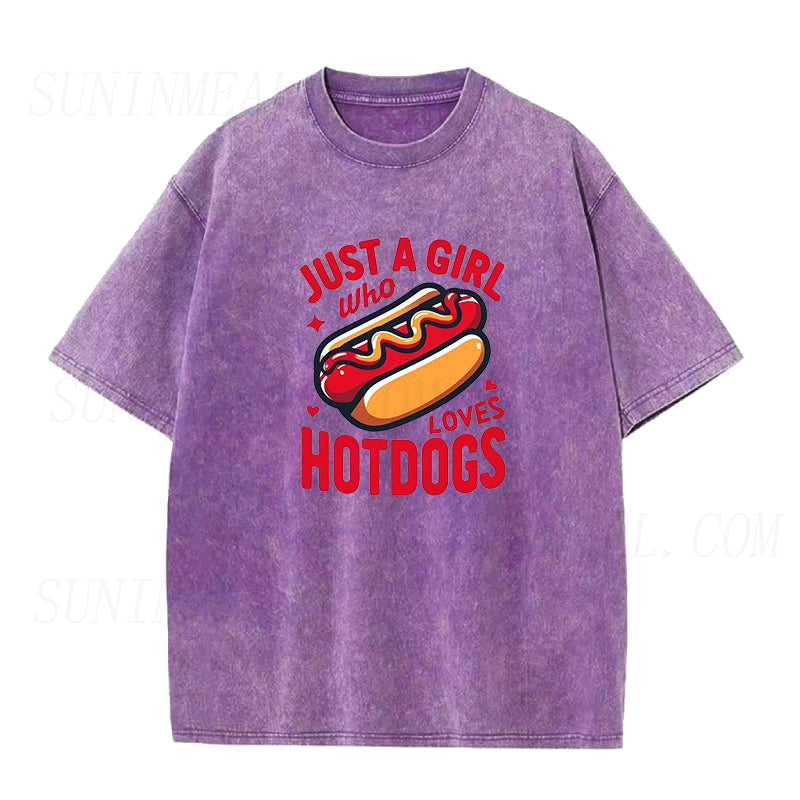 Just A Girl Who Loves Hot Dogs Unisex Tee