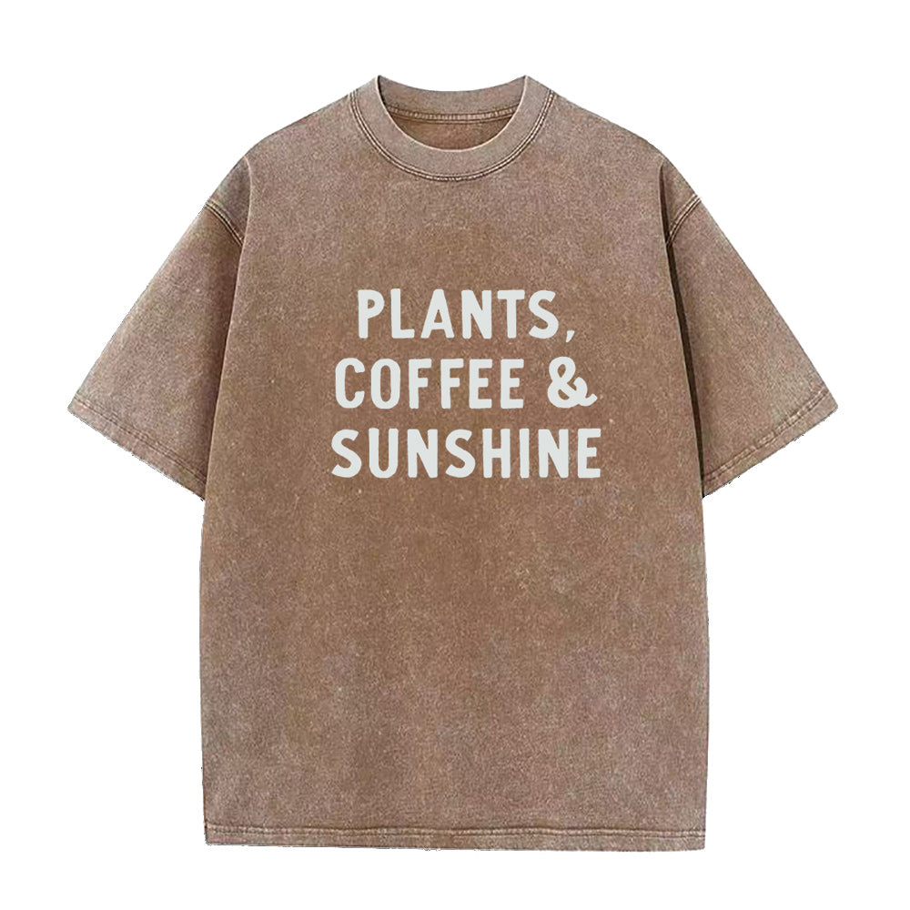 植物、コーヒー、太陽のユニセックスTシャツ