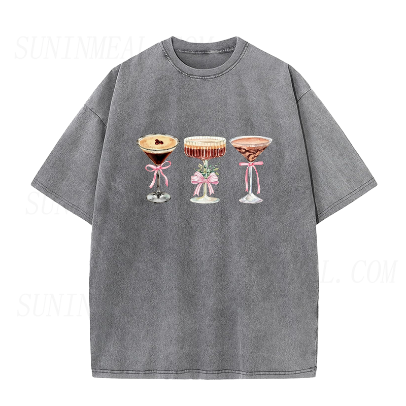 Espresso Martini Pink Bow Glasses Unisex Tee