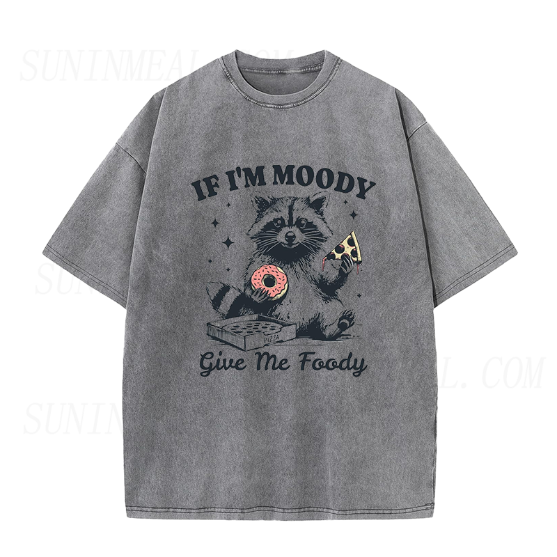 Retro Raccoon If I'm Moody Give Me Foody Unisex Tee
