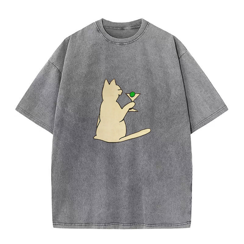 Cat with Martini Unisex Tee