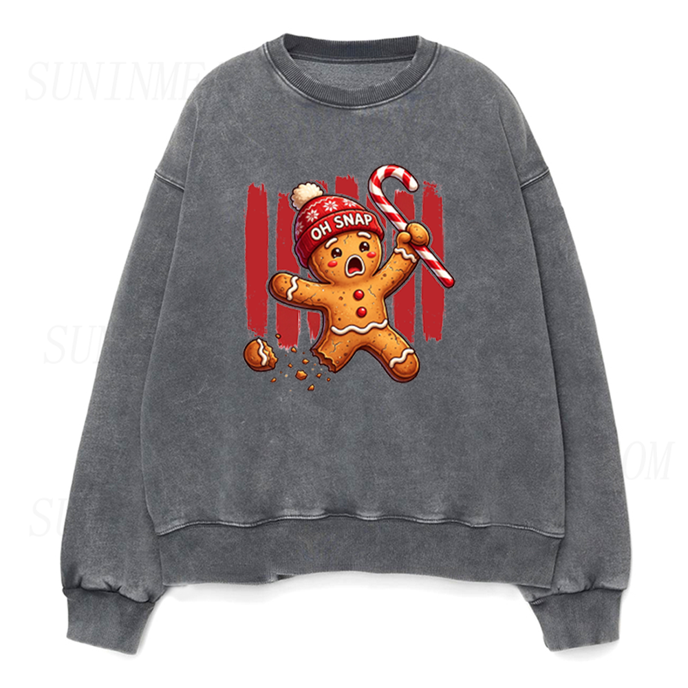Striped Oh Snap Gingerbread Unisex Crewneck Sweatshirt