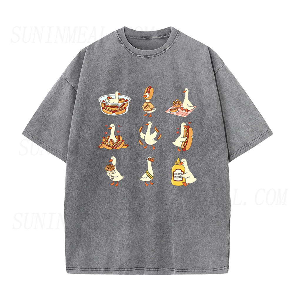 Cute Goose Hot Dog Unisex Tee