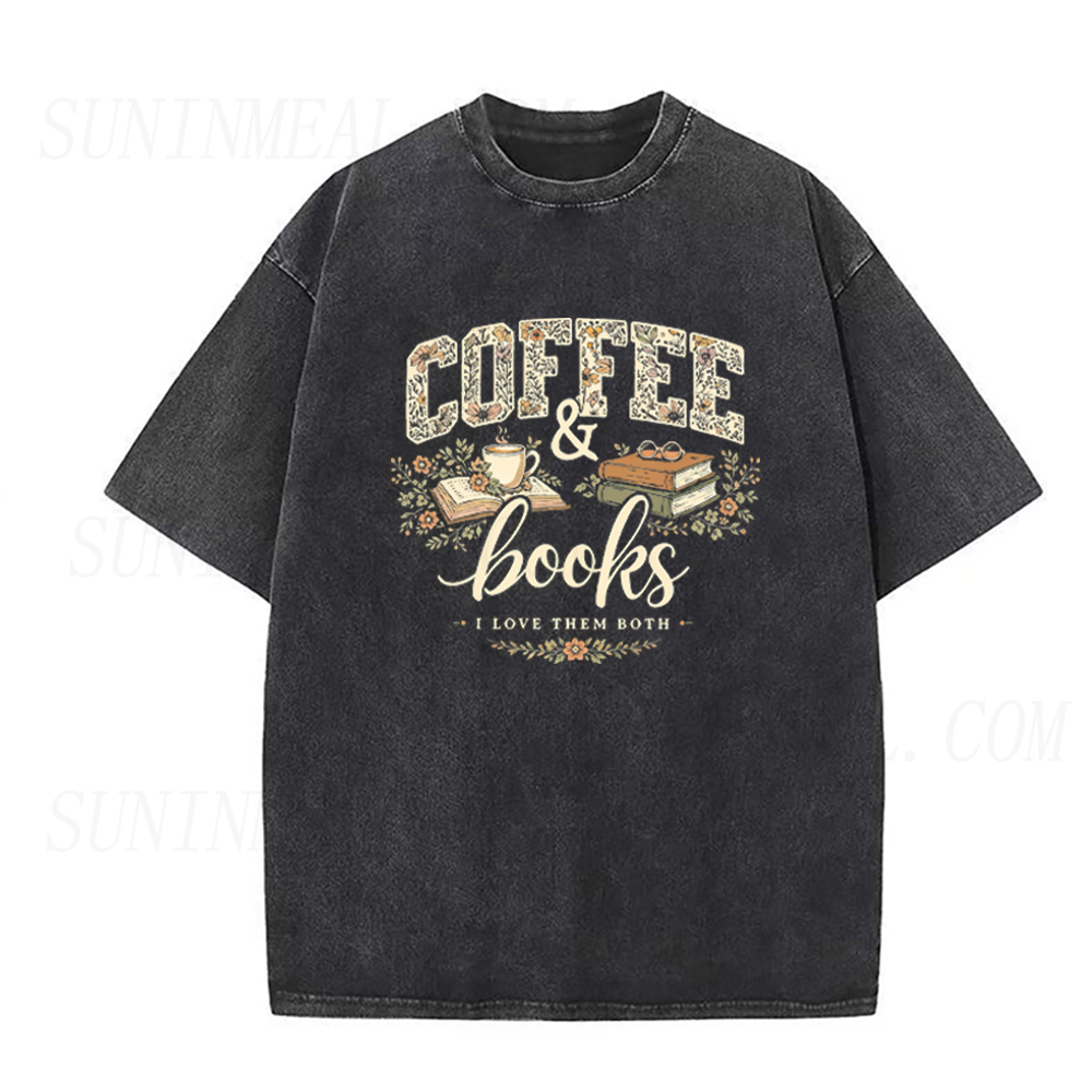 I Love Coffee & Books Unisex Tee