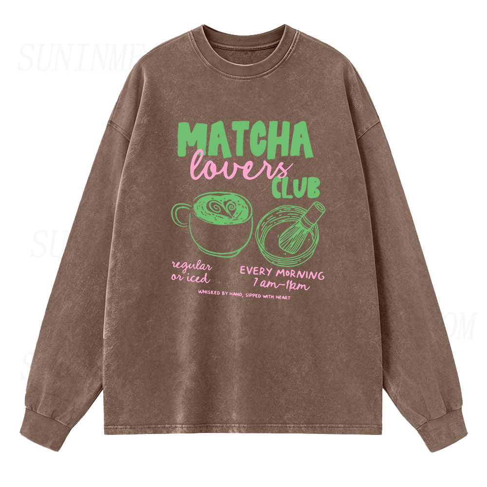 Matcha Lovers Club Long Sleeve Unisex Tee