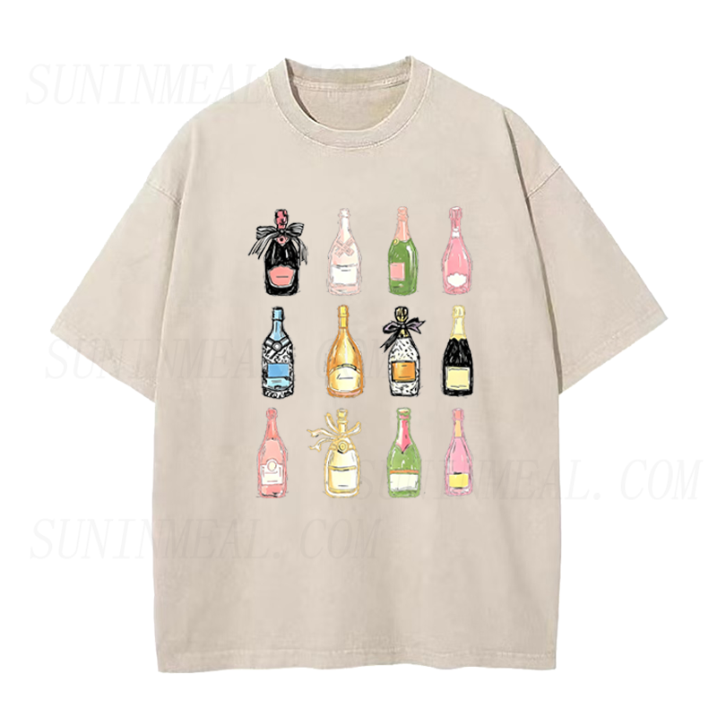Retro Champagne Bottles Unisex Tee