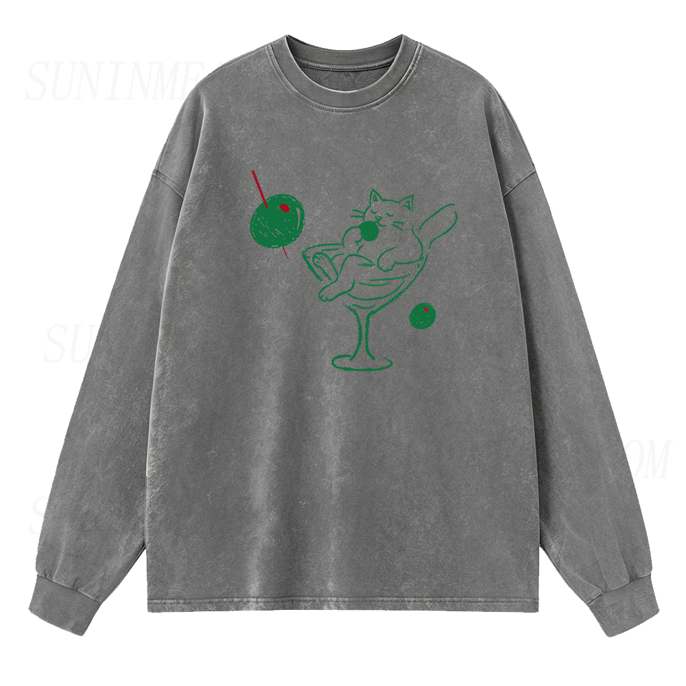 Cats and Martinis Long Sleeve Unisex Tee