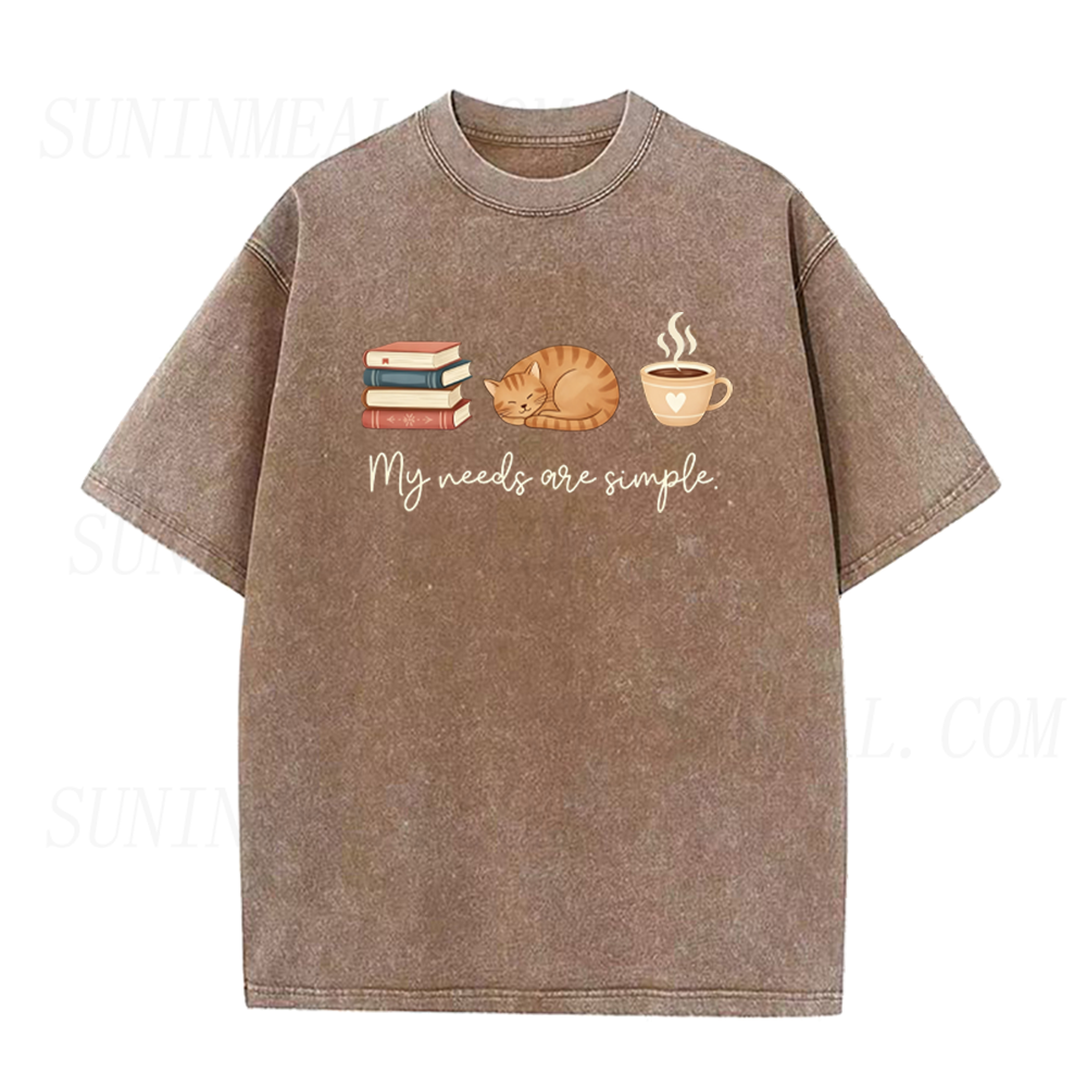 Bookish Cat and Coffee Unisex Tee