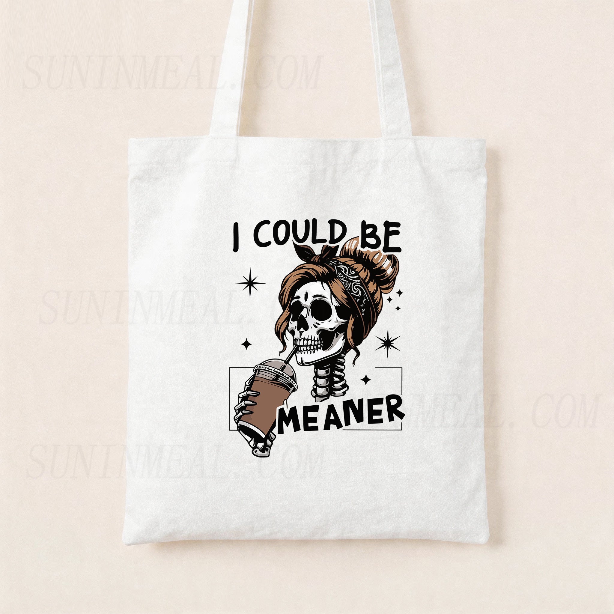 I Could Be Meaner Coffee Canvas Tote Bag