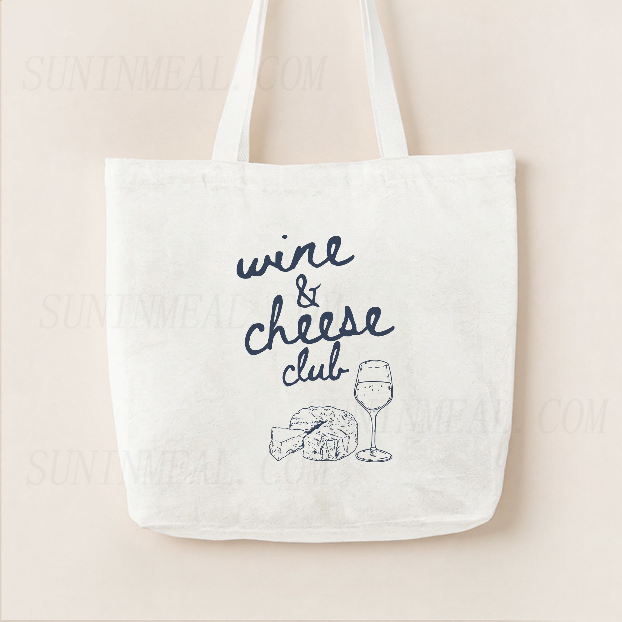 Wine Cheese Club Canvas Tote Bag