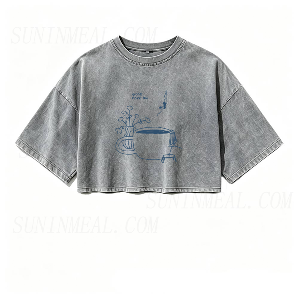 Coffee Diver Oversized Crop Tee