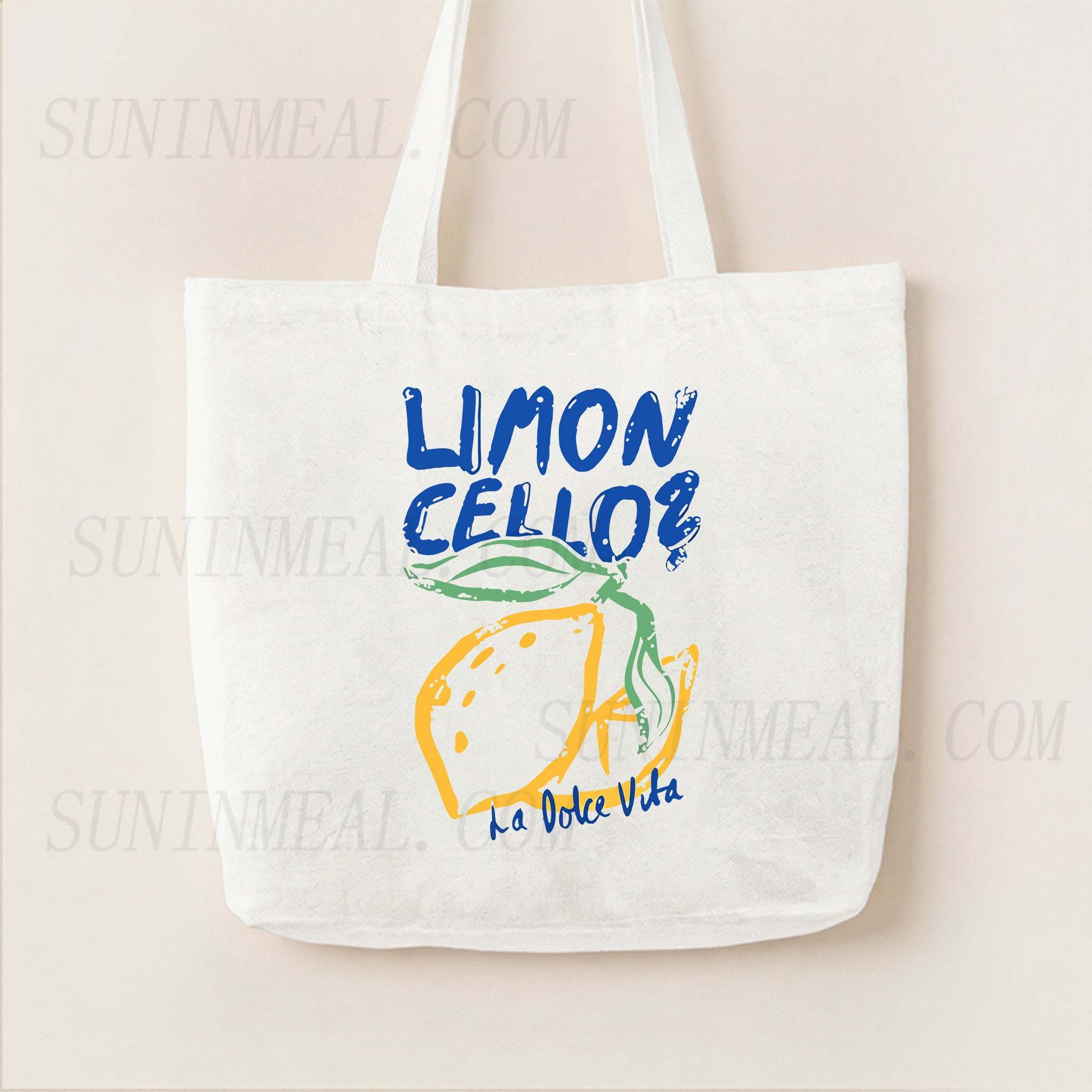 Retro Limoncello La Dolce Vita Canvas Tote Bag